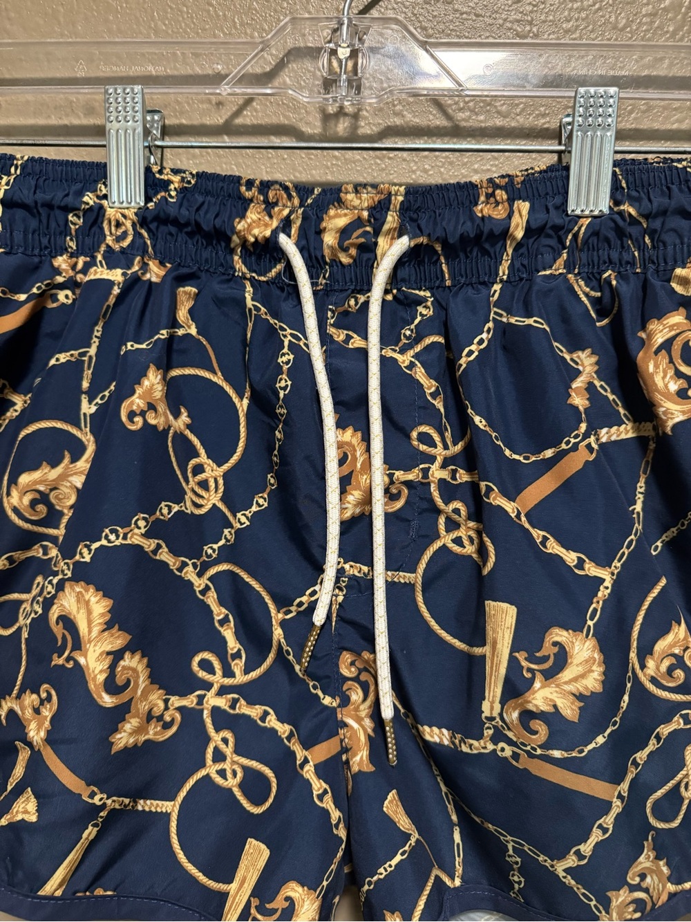 H&M Navy & Gold Chain-Print Drawstring Boxers - Picture 2 of 5